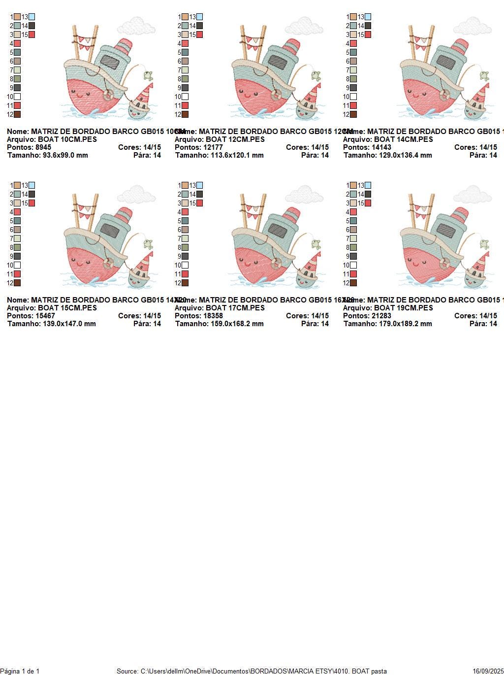 Sailboat embroidery designs - Baby Boat Boat machine embroidery pattern - Marine Ocean Nautical file - Instant digital download pes jef dst