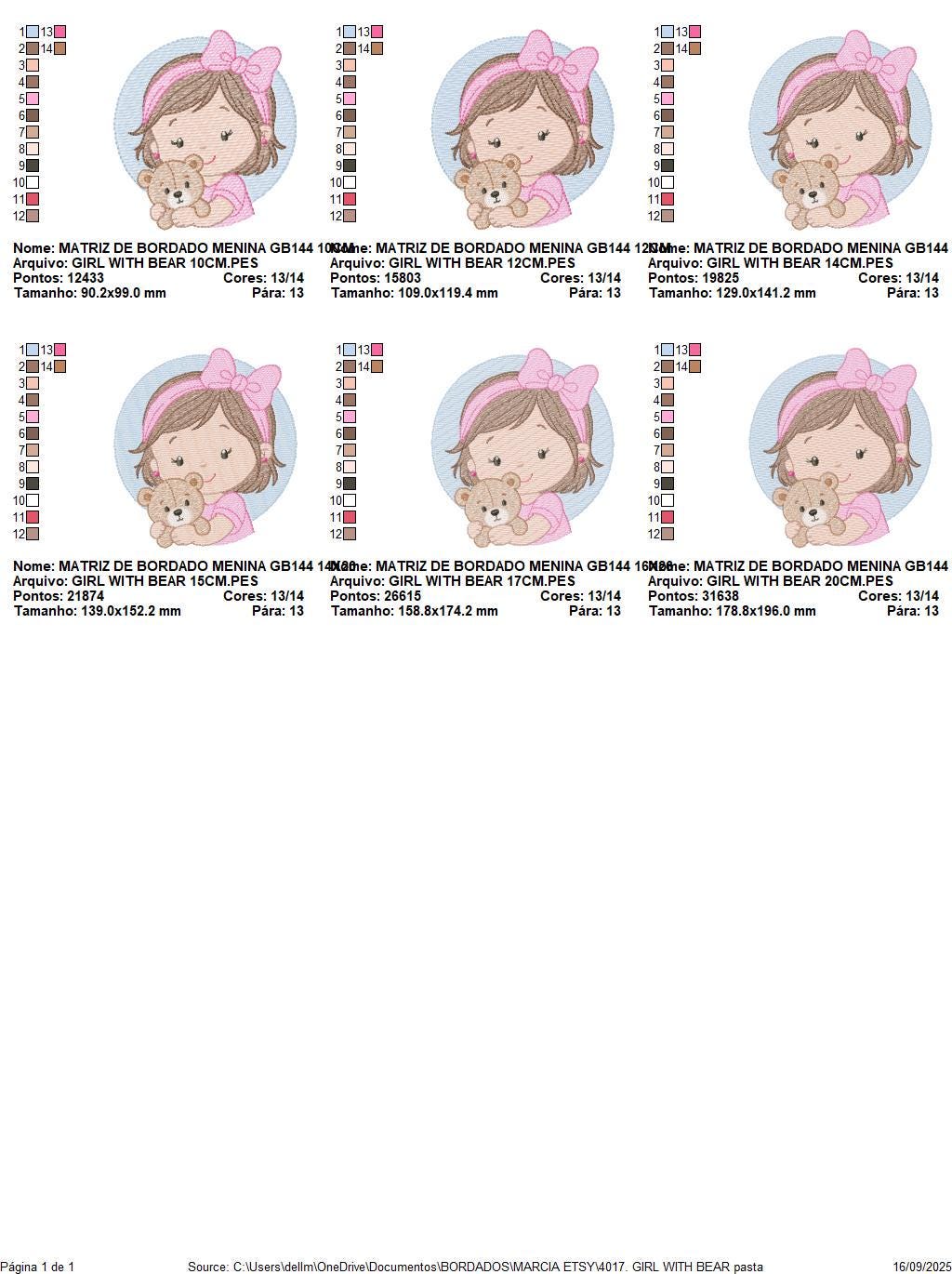 Baby girl Princess embroidery designs - Ballerina with teddy bear machine embroidery pattern - Girl with pink bow lace - Instant download