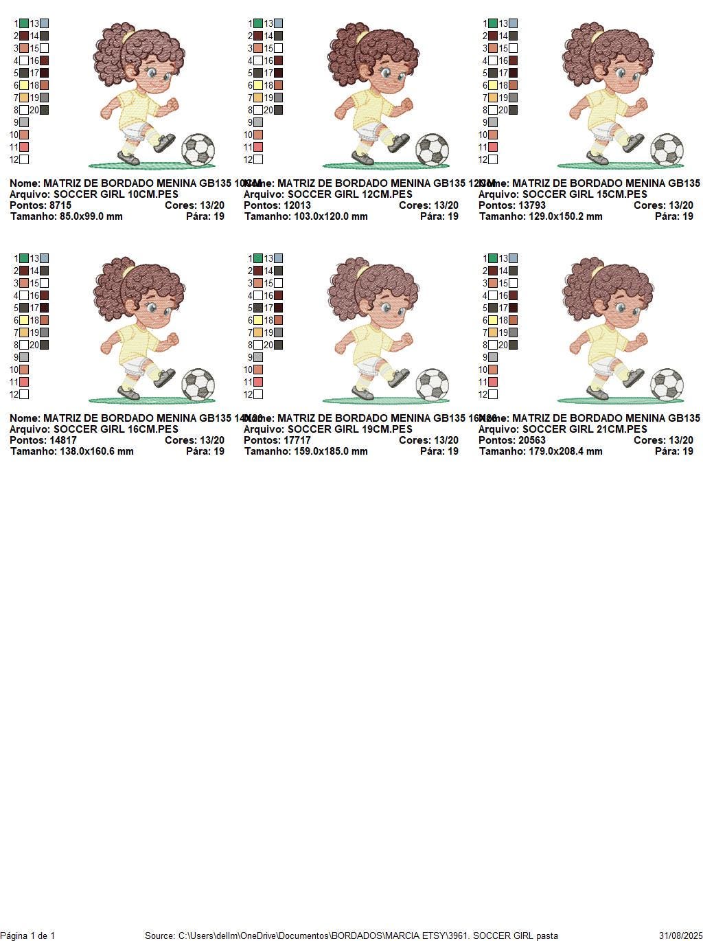 Soccer player embroidery designs - Baby Girl with curly hair machine embroidery file - Girl with soccer ball file - Instant digital download