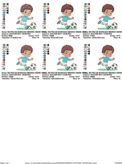 Soccer player embroidery designs - Baby Boy with curly hair machine embroidery file - Boy with soccer ball file - Instant digital download