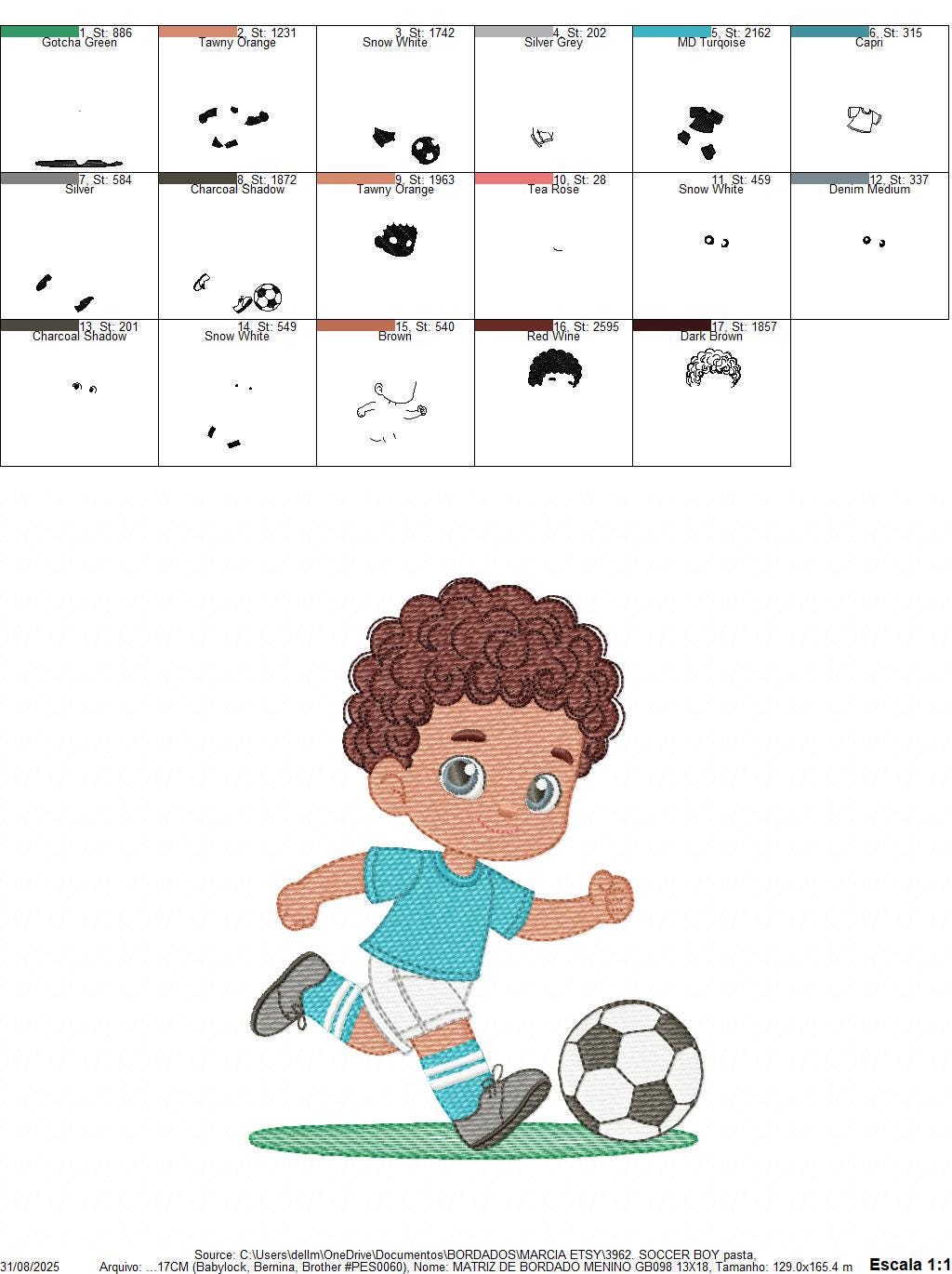 Soccer player embroidery designs - Baby Boy with curly hair machine embroidery file - Boy with soccer ball file - Instant digital download