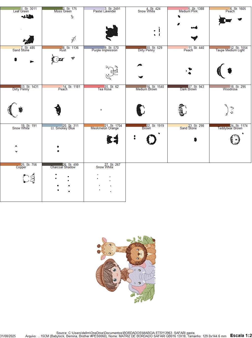 Safari explorer with wild animals embroidery designs - Elephant Lion Giraffe machine embroidery pattern - Baby boy file - Instant download