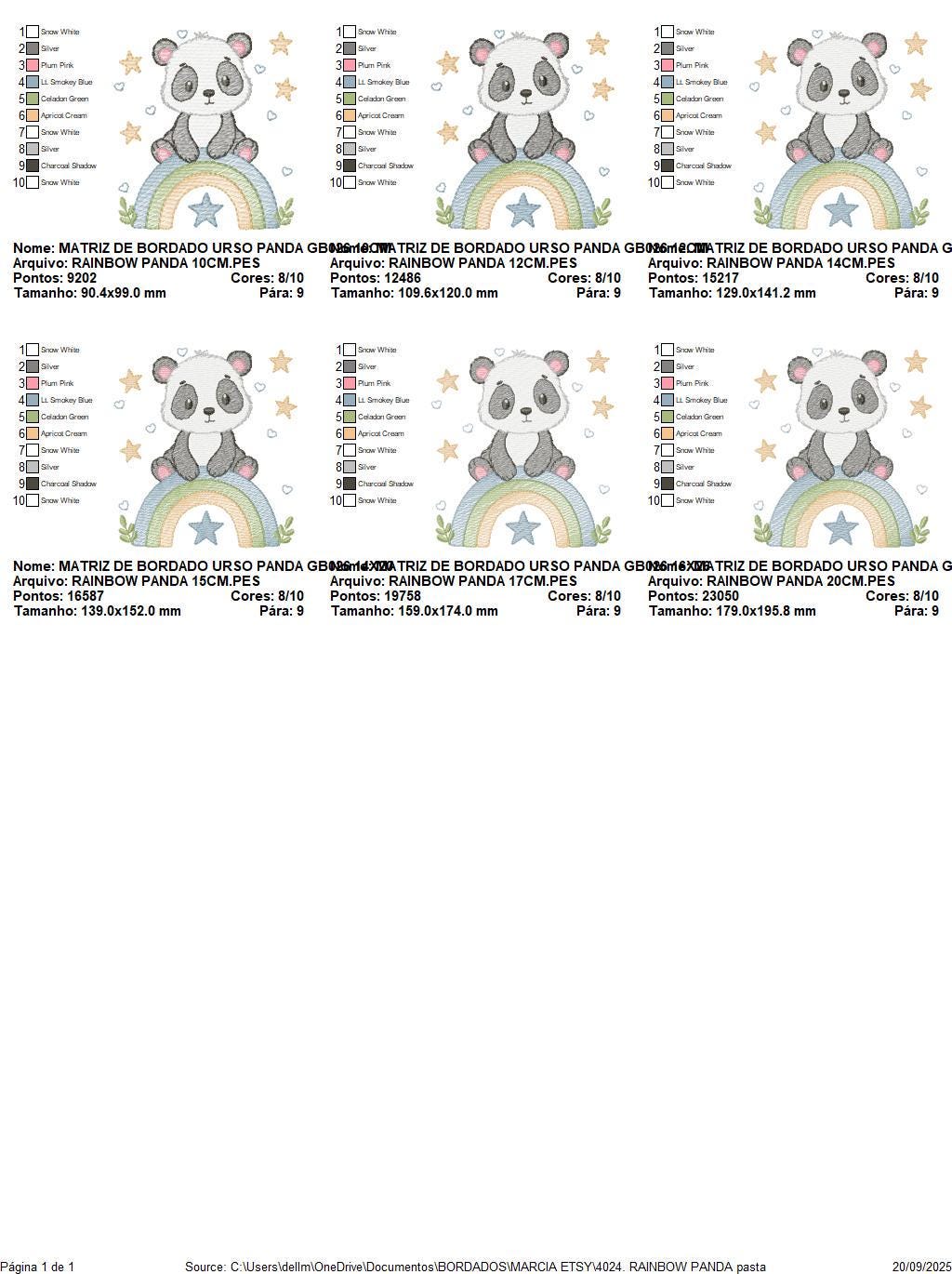 Panda embroidery design - Animal with rainbow and flowers machine embroidery pattern - Baby boy file - Instant digital download pes jef dst