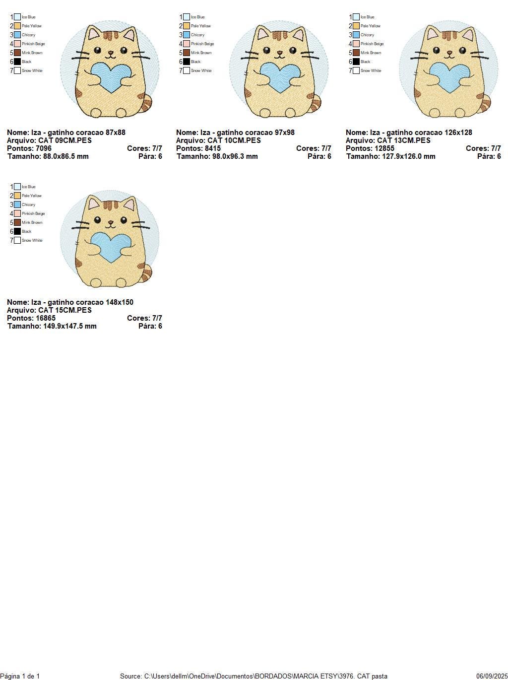 Male Cat with heart embroidery design - Kitty machine embroidery pattern - Boy Pet with hearts - Instant digital download pes jef dst hus