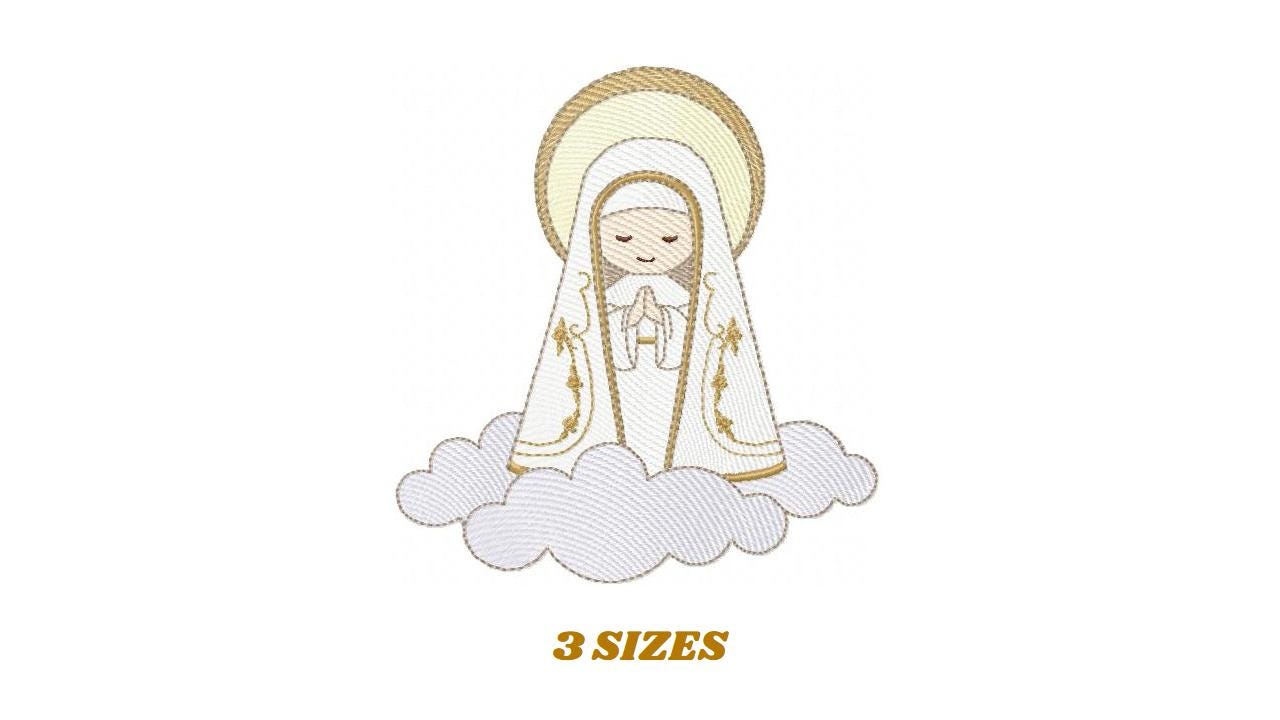 Holy Mary embroidery designs - Holy Virgin Mary machine embroidery pattern - Catholic religious file - Hail Mary - Instant digital download