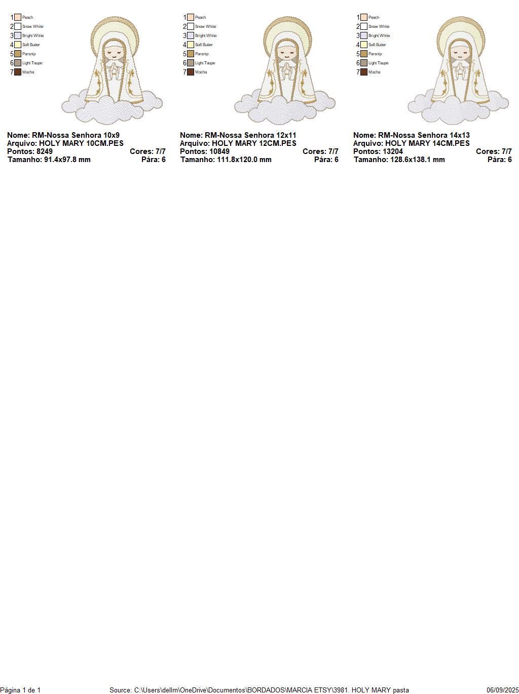 Holy Mary embroidery designs - Holy Virgin Mary machine embroidery pattern - Catholic religious file - Hail Mary - Instant digital download