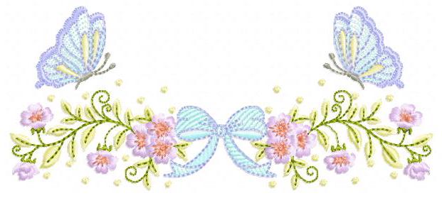 Flowers with lace embroidery designs - Roses with butterfly Divider Line machine pattern - Floral Kitchen towel - Instant digital download