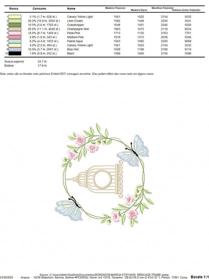 Birdhouse embroidery designs - Cherry Blossom tree with butterflies machine embroidery pattern - Baby girl file - Instant digital download