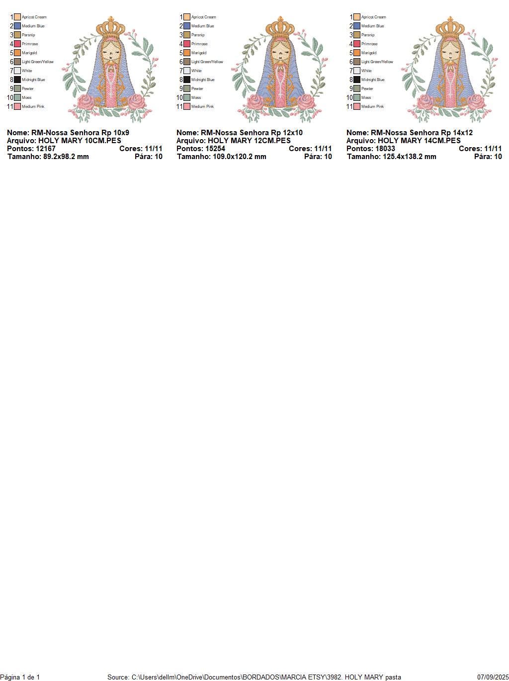 Holy Mary embroidery designs - Holy Virgin Mary machine embroidery pattern - Catholic religious file - Hail Mary - Instant digital download