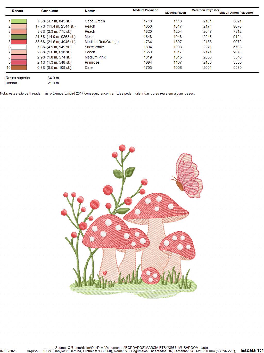 Mushroom with flowers embroidery designs - Forest Toad machine embroidery pattern - Kitchen Towel file - Instant download pes jef hus dst