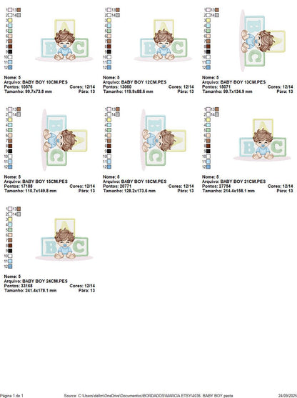 Baby boy embroidery designs - Newborn with pacifier machine embroidery pattern - Boy with brown wavy hair - Instant digital download pes