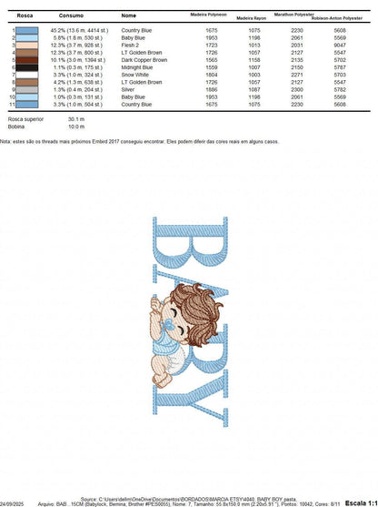 Baby boy embroidery design - Newborn with pacifier and diaper machine embroidery pattern - Young toddler file - Instant digital download pes