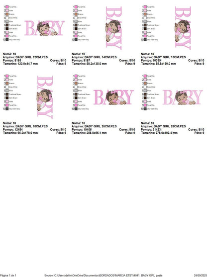 Baby girl embroidery designs - Newborn with pacifier and diaper machine embroidery pattern - Princess black curly hair - Instant download