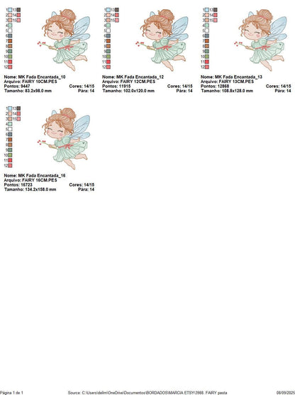 Fairy with flowers embroidery designs - Fairy with wings machine embroidery pattern - Magical Pixie file - Instant Digital Download pes jef