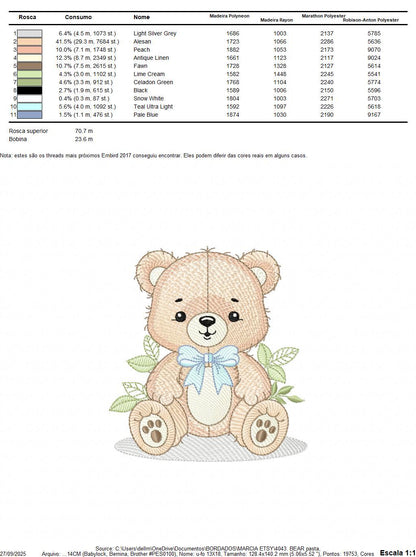 Teddy Bear embroidery designs - Baby Boy bear with bow tie machine embroidery pattern - Instant digital download pes jef dst hus vp3 xxx
