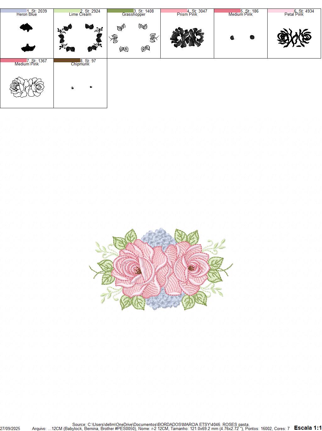 Roses embroidery designs - Red roses with flowers machine embroidery pattern - Floral Divider Kitchen towel - Instant digital download pes