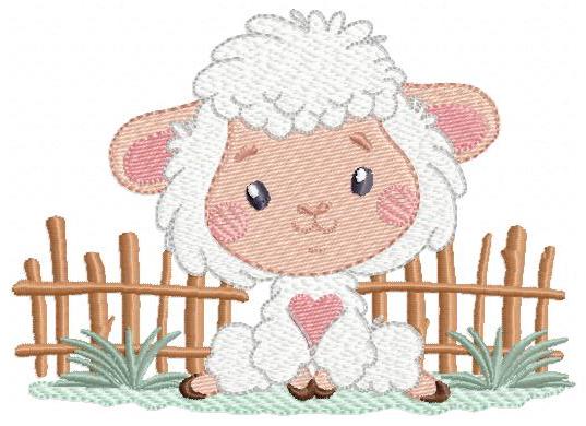 Sheep embroidery design - Farm Animal Lamb machine embroidery pattern - Newborn Baby boy file - Instant digital download pes jef dst hus vp3