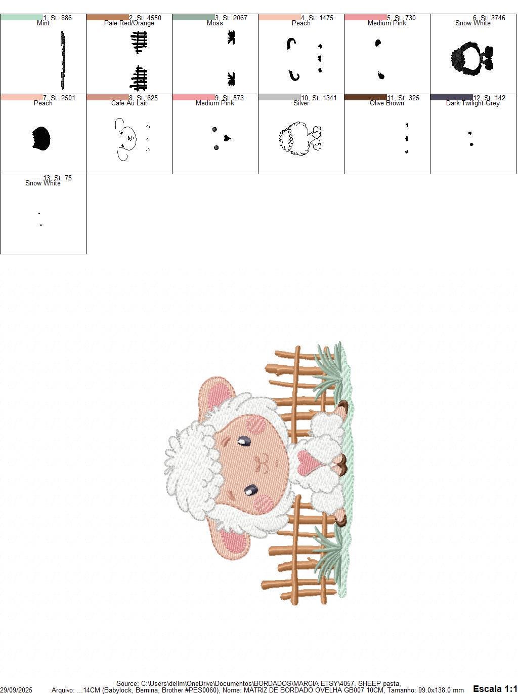 Sheep embroidery design - Farm Animal Lamb machine embroidery pattern - Newborn Baby boy file - Instant digital download pes jef dst hus vp3