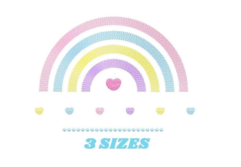 Cloud embroidery design - Rainbow embroidery designs machine embroidery pattern - Baby girl embroidery file - digital download sky rainbow