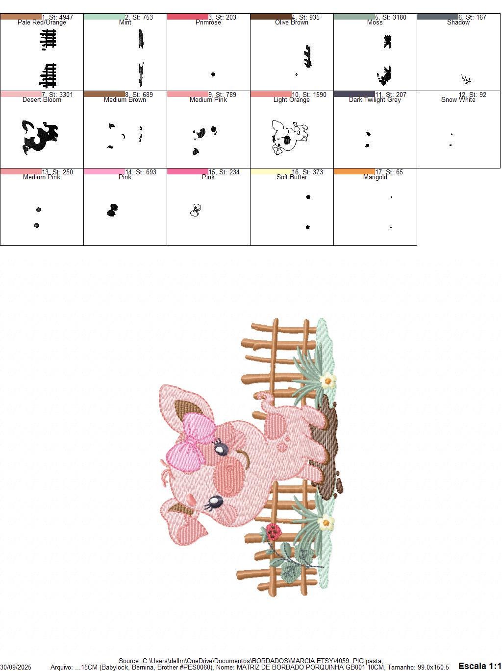 Female Pig with bow embroidery design - Farm Animal machine embroidery pattern - Baby girl cowgirl file - Swine Piggy - Instant download pes
