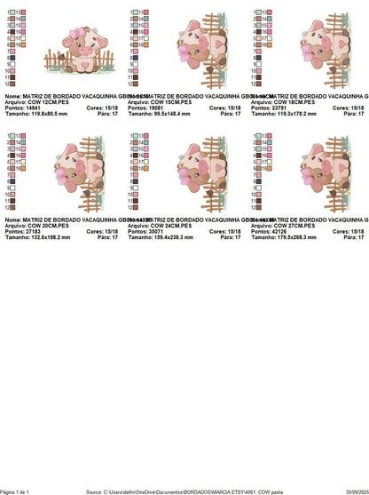 Cow with bow lace embroidery design - Farm Animal Ranch machine embroidery pattern - Kitchen Towel file - Instant digital download pes jef