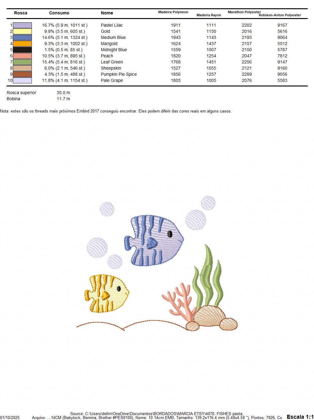 Clown Fish embroidery designs - Ocean animals machine pattern - Orange Fish with shells bubbles and algae - Instant download pes jef dst vp3