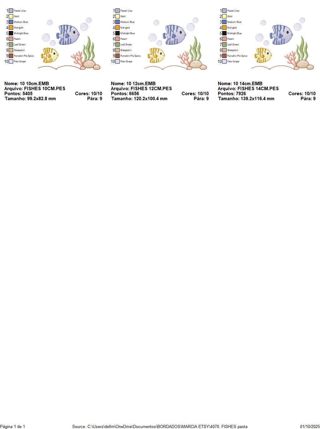 Clown Fish embroidery designs - Ocean animals machine pattern - Orange Fish with shells bubbles and algae - Instant download pes jef dst vp3