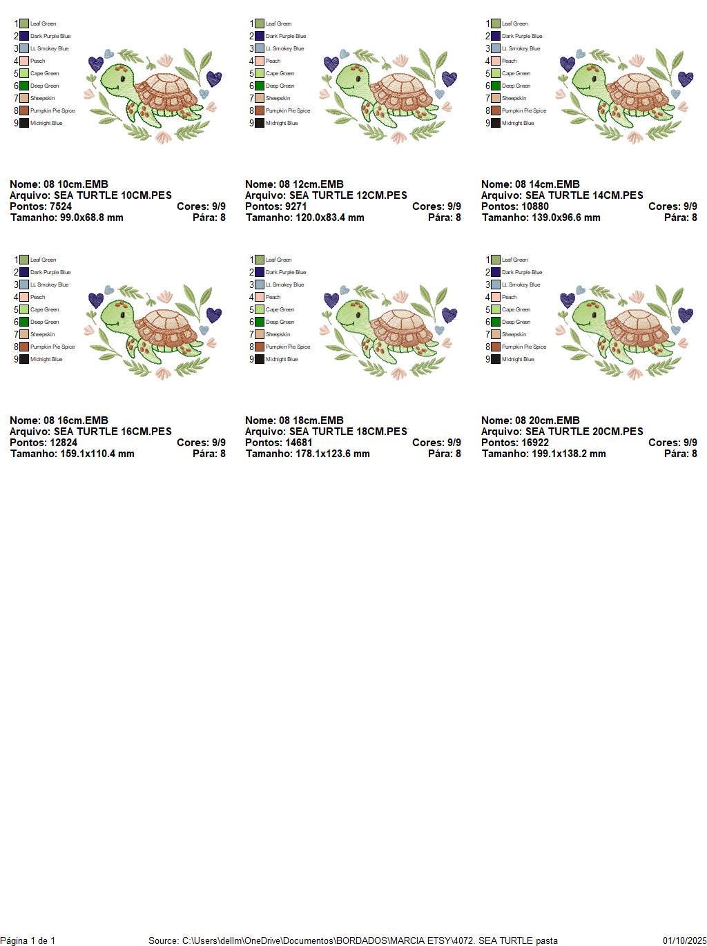 Turtle embroidery design - Sea Ocean water animal machine embroidery pattern - Baby boy file - Instant digital download pes jef dst hus vp3