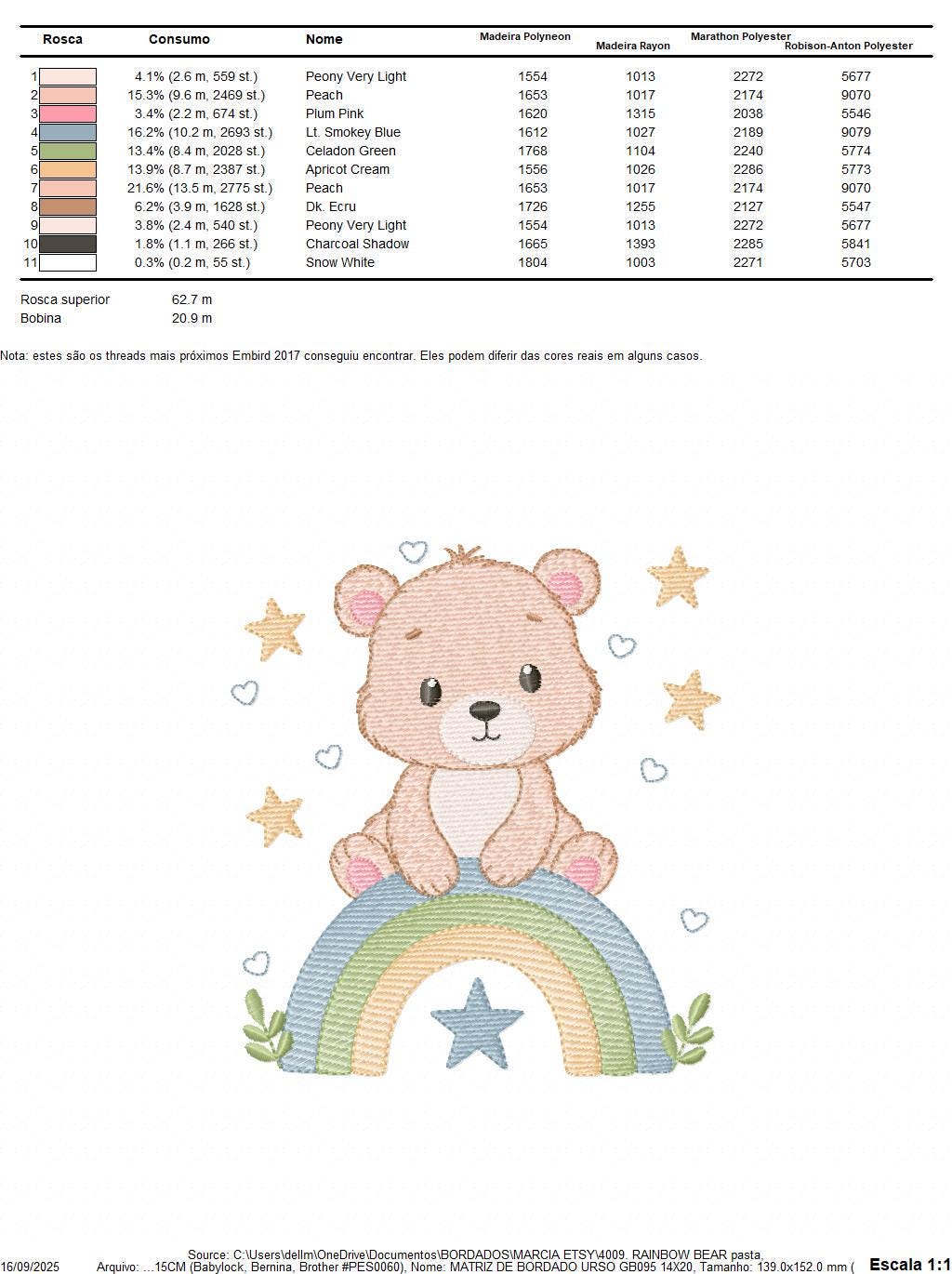 Bear with rainbow embroidery designs - Baby Boy Teddy with stars machine embroidery pattern - Instant digital download pes jef hus vp3 dst
