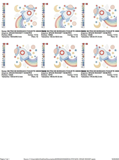 Space Rocket embroidery designs - Moon planets and stars machine embroidery pattern - Baby boy file - Instant digital download pes jef dst