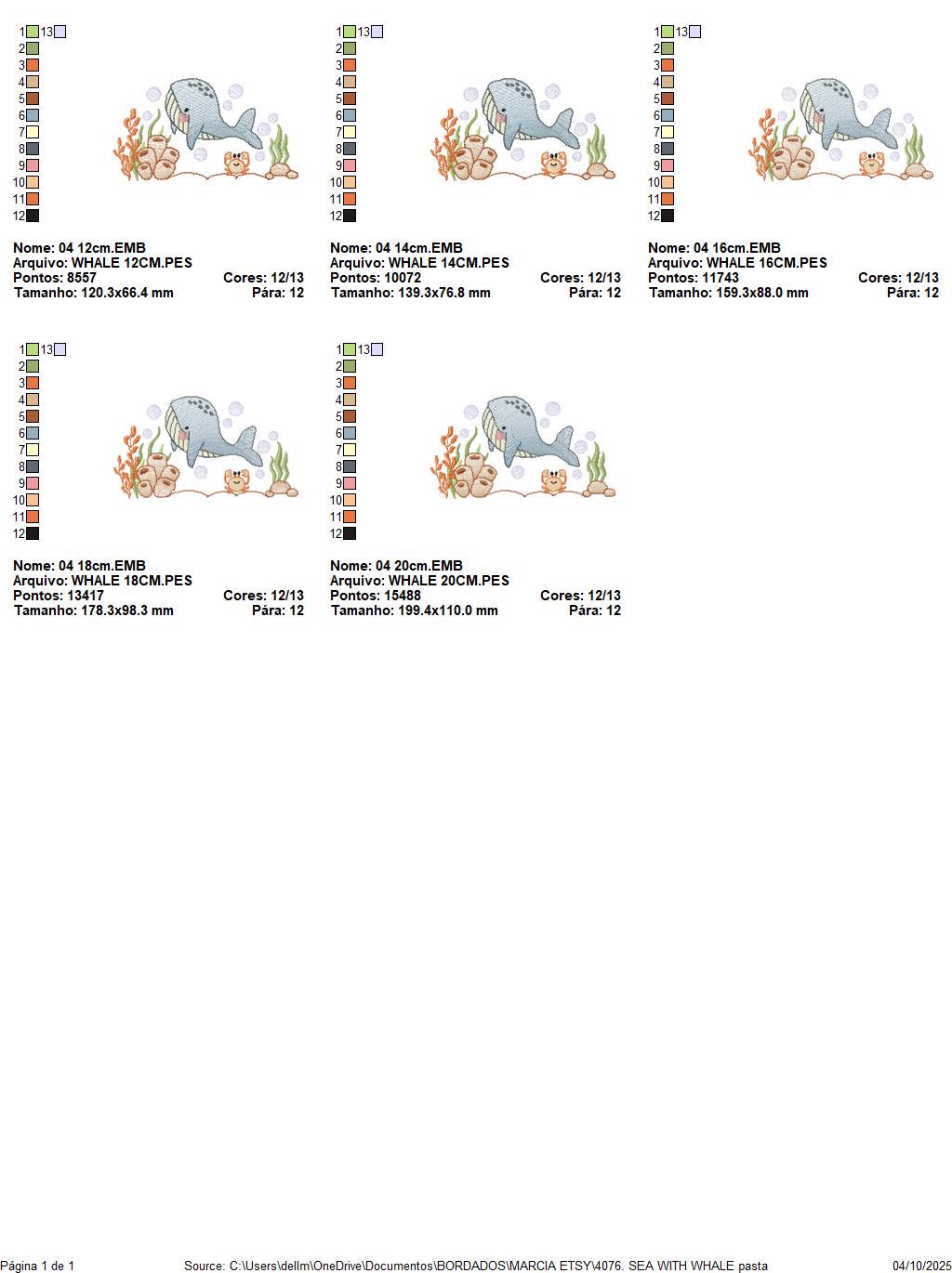 Whale embroidery designs - Ocean Animal Big Fish with crown machine embroidery pattern - Sea Life Baby Boy - Instant digital download pes