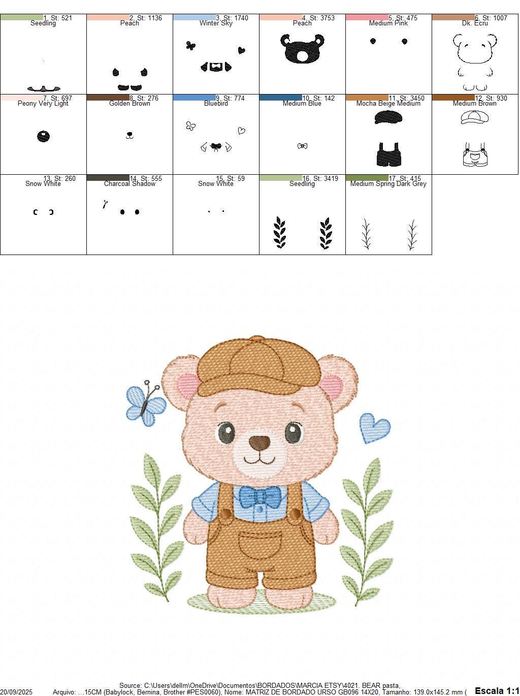 Teddy Bear embroidery designs - Male bear with clothes and cap machine embroidery pattern - Baby boy children toy - Instant download pes jef