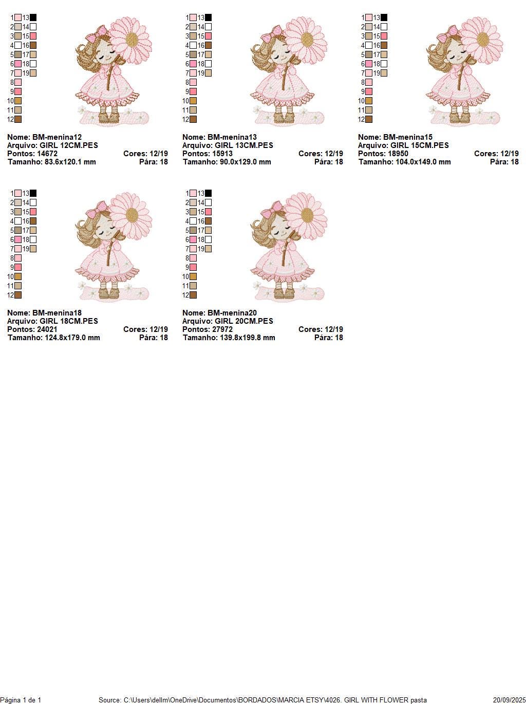 Baby girl embroidery designs - Girl with long hair machine embroidery pattern - Princess with flowers file - Instant download pes jef dst
