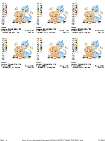 Dinosaur embroidery designs - Dino with pacifier and birds machine embroidery pattern - Brontosaurus and Triceraptor file - Instant download