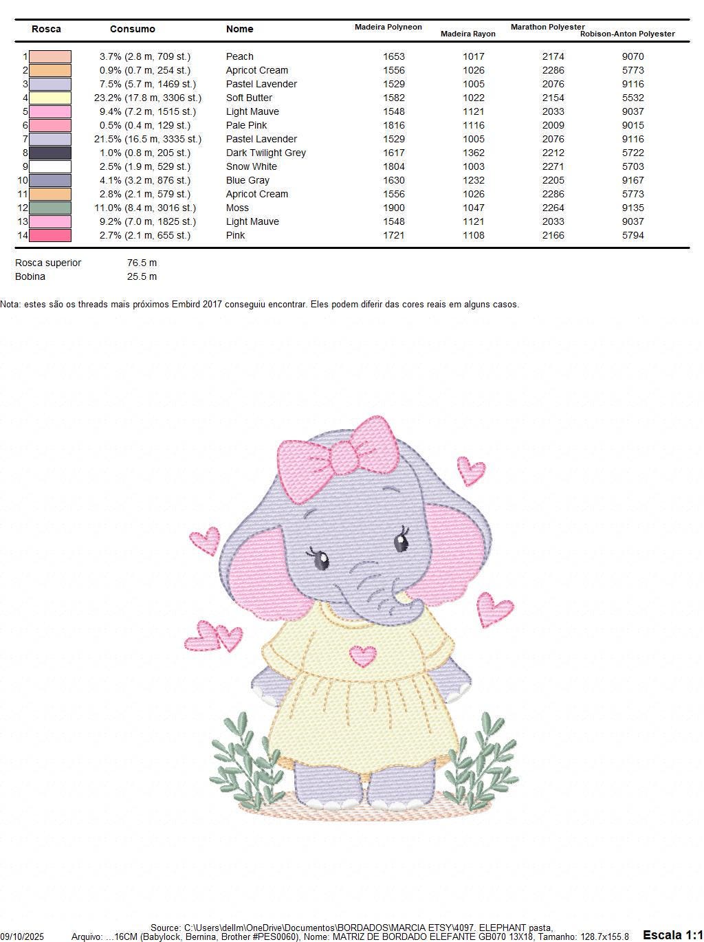 Elephant with dress and heart embroidery designs - Safari Wild Animal machine embroidery pattern - Baby Girl file - Instant digital download