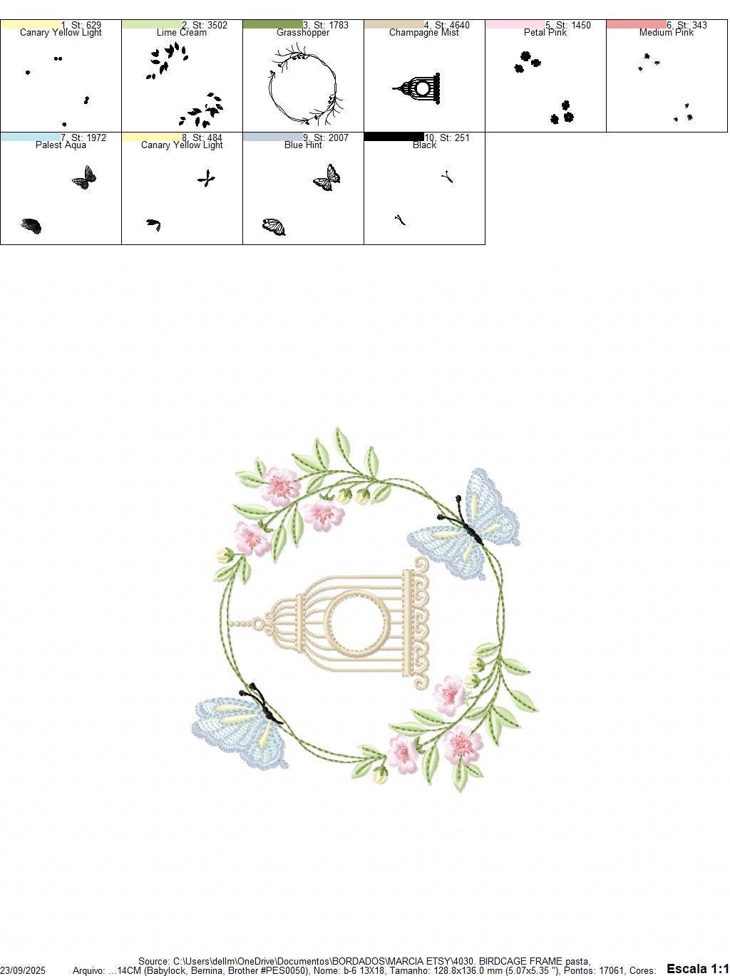 Birdhouse embroidery designs - Cherry Blossom tree with butterflies machine embroidery pattern - Baby girl file - Instant digital download