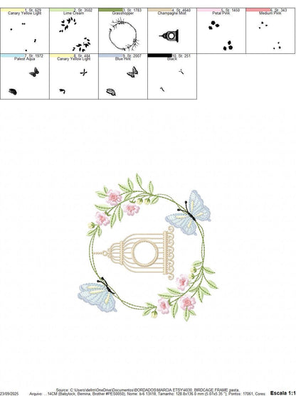 Birdhouse embroidery designs - Cherry Blossom tree with butterflies machine embroidery pattern - Baby girl file - Instant digital download