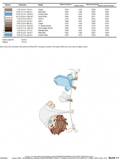 Baby boy with clothes line embroidery designs - Newborn machine embroidery pattern - Gender Reveal Party - Instant digital download pes jef