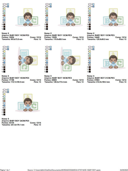 Baby boy embroidery designs - Newborn with pacifier machine embroidery pattern - Boy with black curly hair - Instant digital download pes