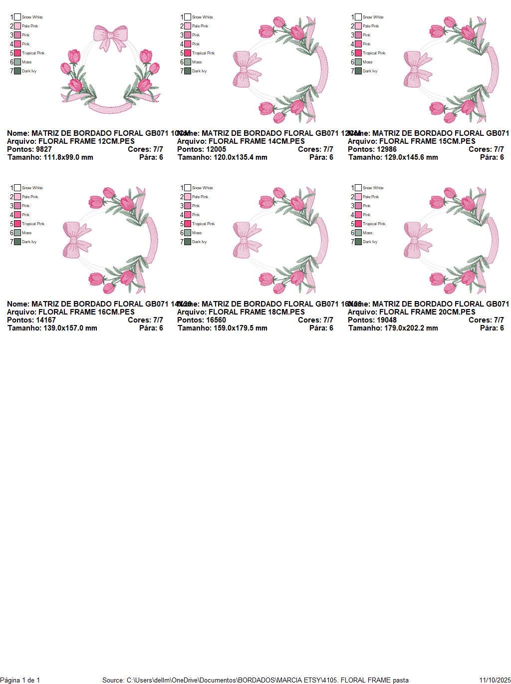 Monogram Tulip Frame embroidery designs - Flower wreath machine embroidery pattern - Floral Kitchen Towel file - Instant digital download
