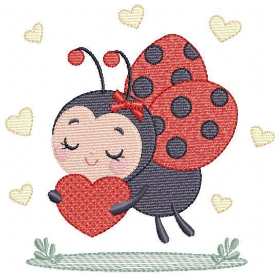 Love Ladybug embroidery designs - Garden Animal machine embroidery pattern - Insect life file - Instant digital download pes jef dst hus vp3