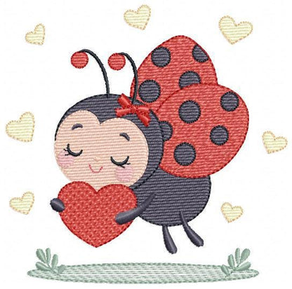 Love Ladybug embroidery designs - Garden Animal machine embroidery pattern - Insect life file - Instant digital download pes jef dst hus vp3