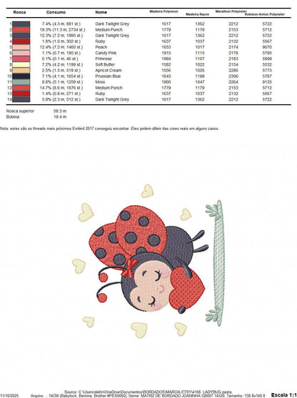 Love Ladybug embroidery designs - Garden Animal machine embroidery pattern - Insect life file - Instant digital download pes jef dst hus vp3