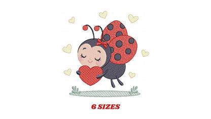 Love Ladybug embroidery designs - Garden Animal machine embroidery pattern - Insect life file - Instant digital download pes jef dst hus vp3