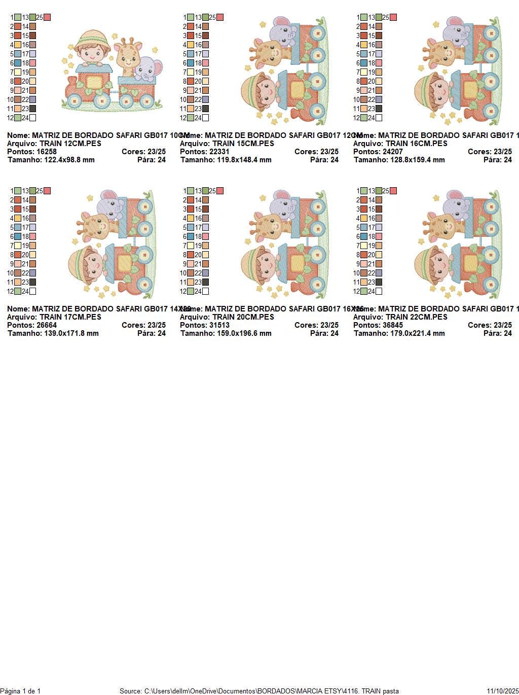 Safari Wild Animal train embroidery designs - Elephant and Giraffe machine embroidery pattern - Baby Boy file - Instant download pes jef