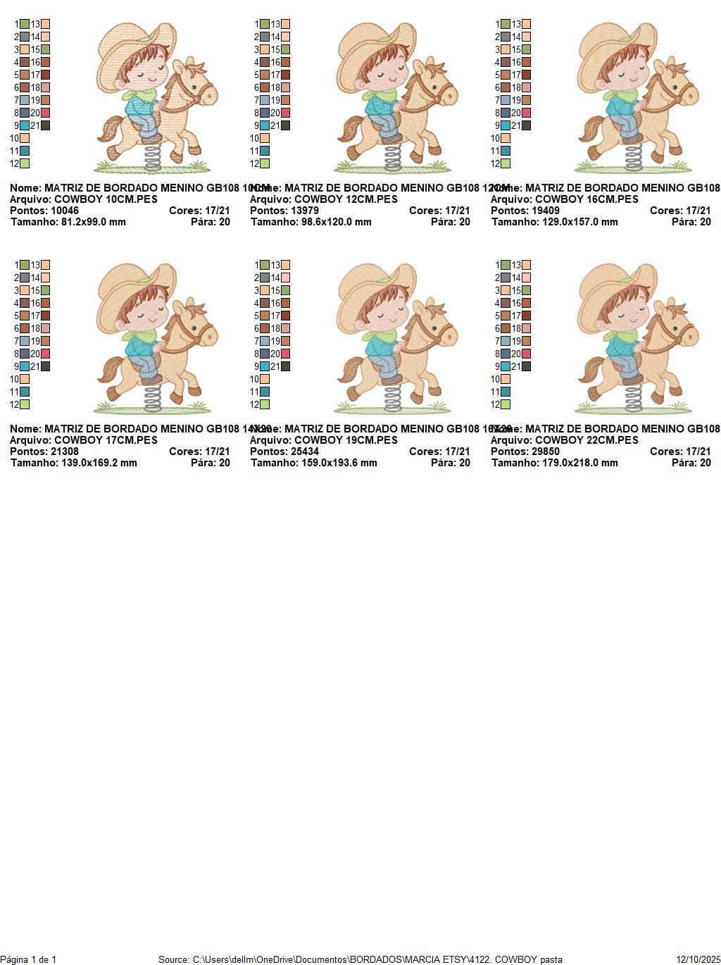 Cowboy embroidery design - Baby boy with toy horse machine embroidery pattern - Farm ranch Boy with cowboy hat file - Instant download pes