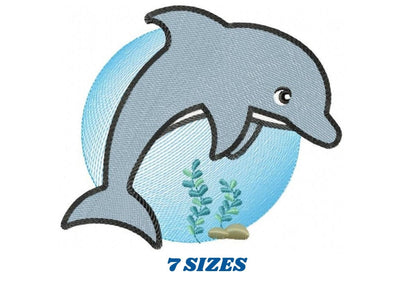 Dolphin embroidery designs - Ocean Fish embroidery design machine embroidery pattern - Baby boy embroidery file - sea animal embroidery pes