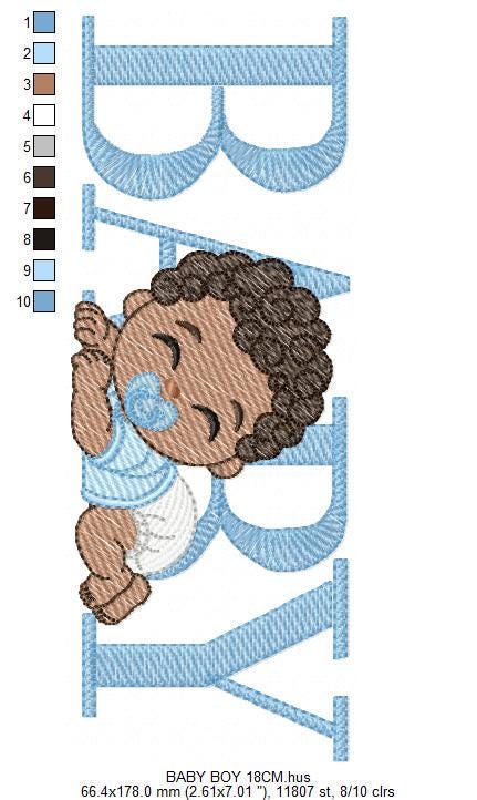 Baby boy embroidery design - Newborn with pacifier nd diapers machine embroidery pattern - Young toddler file - Instant digital download