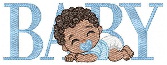 Baby boy embroidery design - Newborn with pacifier nd diapers machine embroidery pattern - Young toddler file - Instant digital download