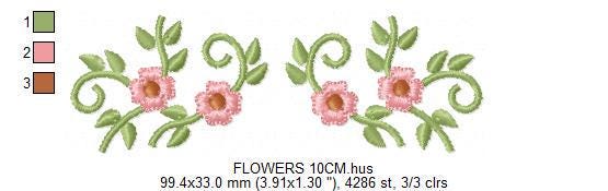 Flower line embroidery designs - Floral Divider machine embroidery pattern - Kitchen towel file - Instant download pes jef dst vp3 hus xxx